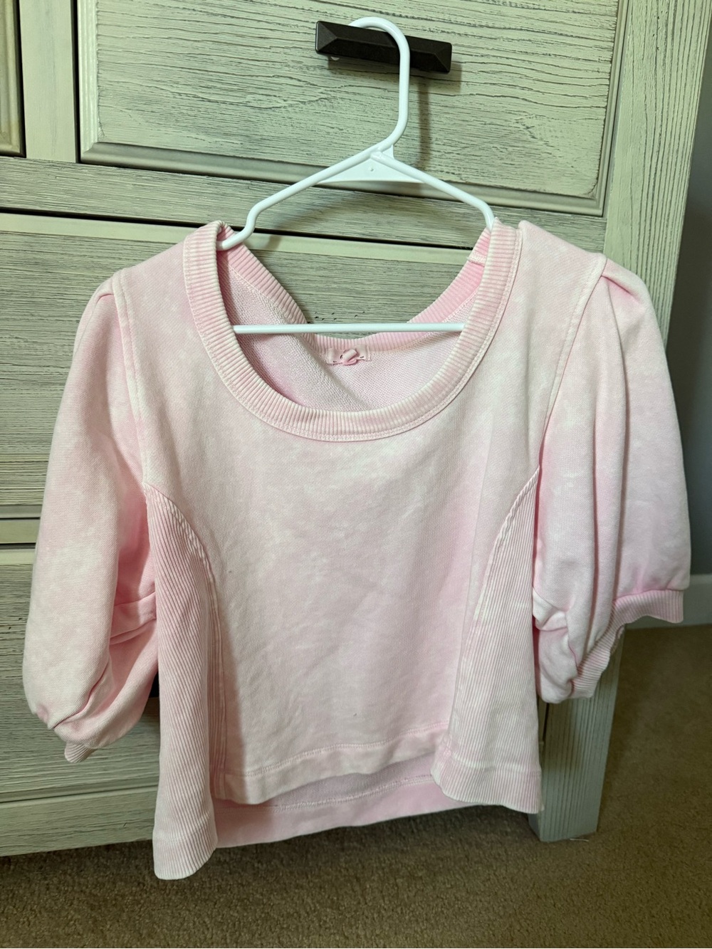Aerie Pink Puff Sleeve Sweatshirt Top